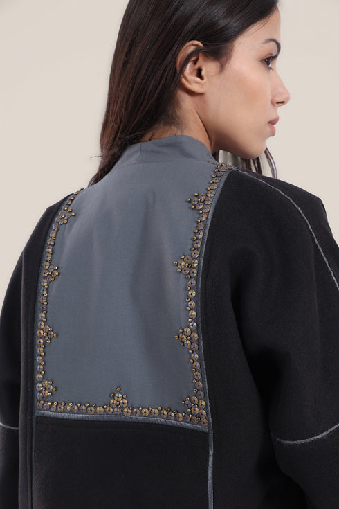 Embroidered Wool long Coat